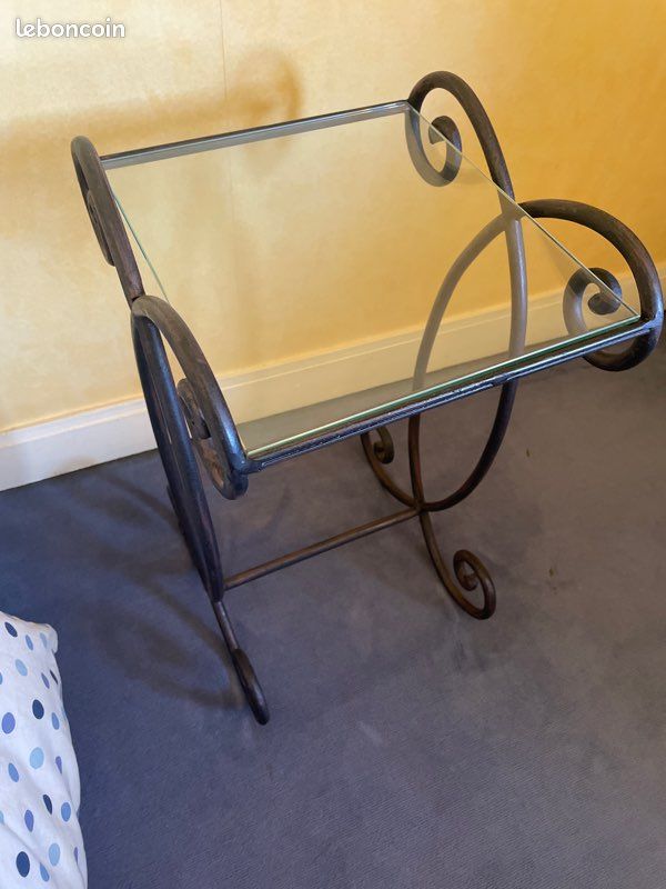 Console élégante en verre fer forger (image 3)