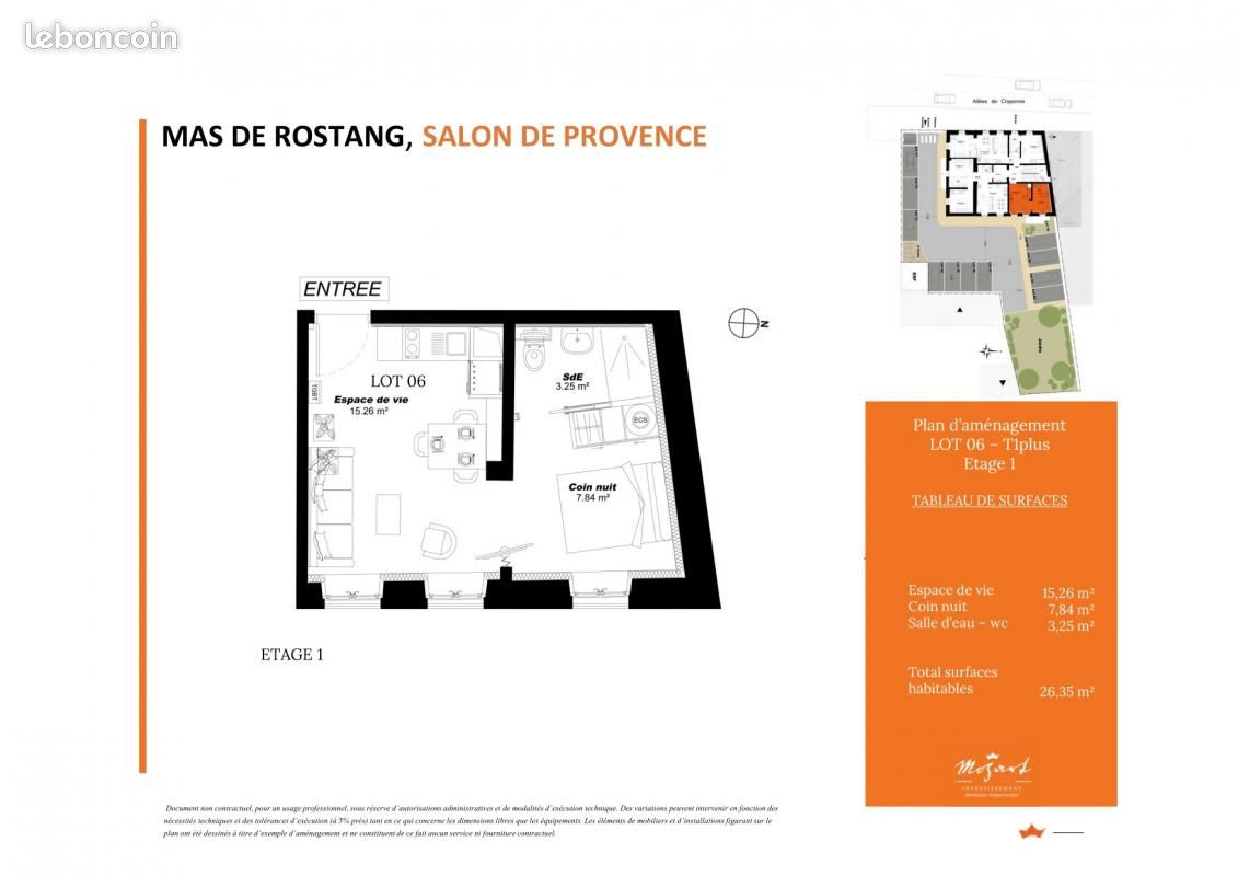 Appartement a louer salon-de-provence - 1 pièce(s) - 26 m2 - Surfyn