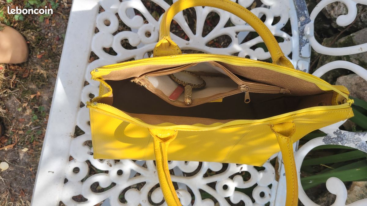 Sac à main en cuir jaune (image 4)