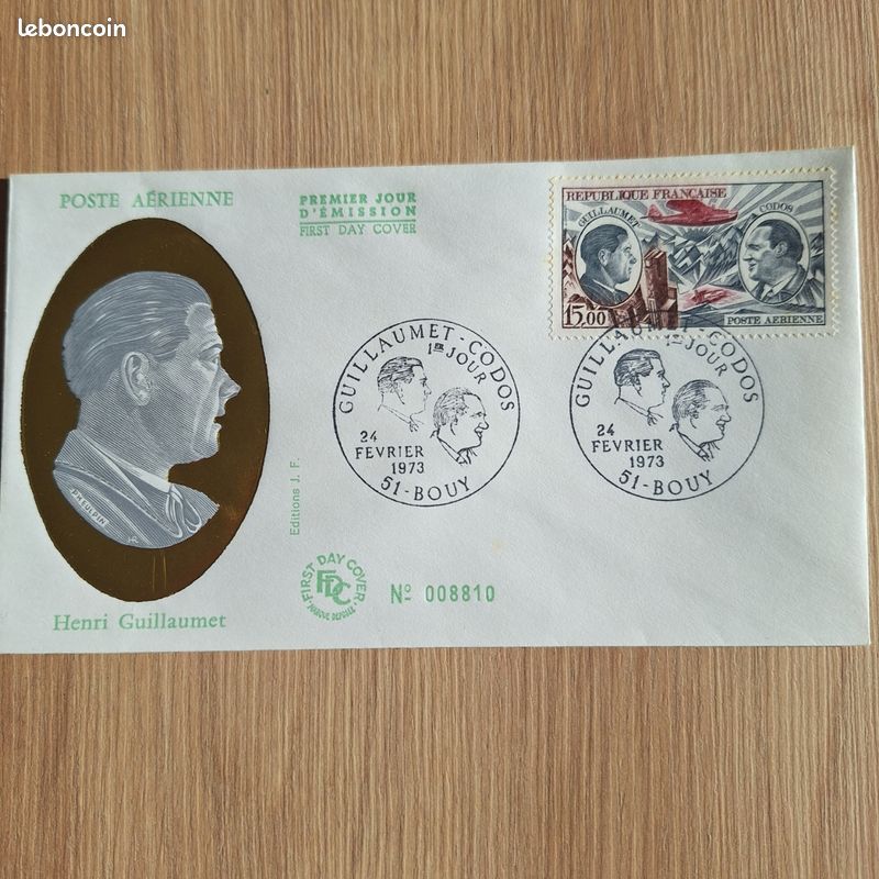Enveloppes Premier Jour Poste Aérienne 1973 Guillaumet/Codos (image 2)