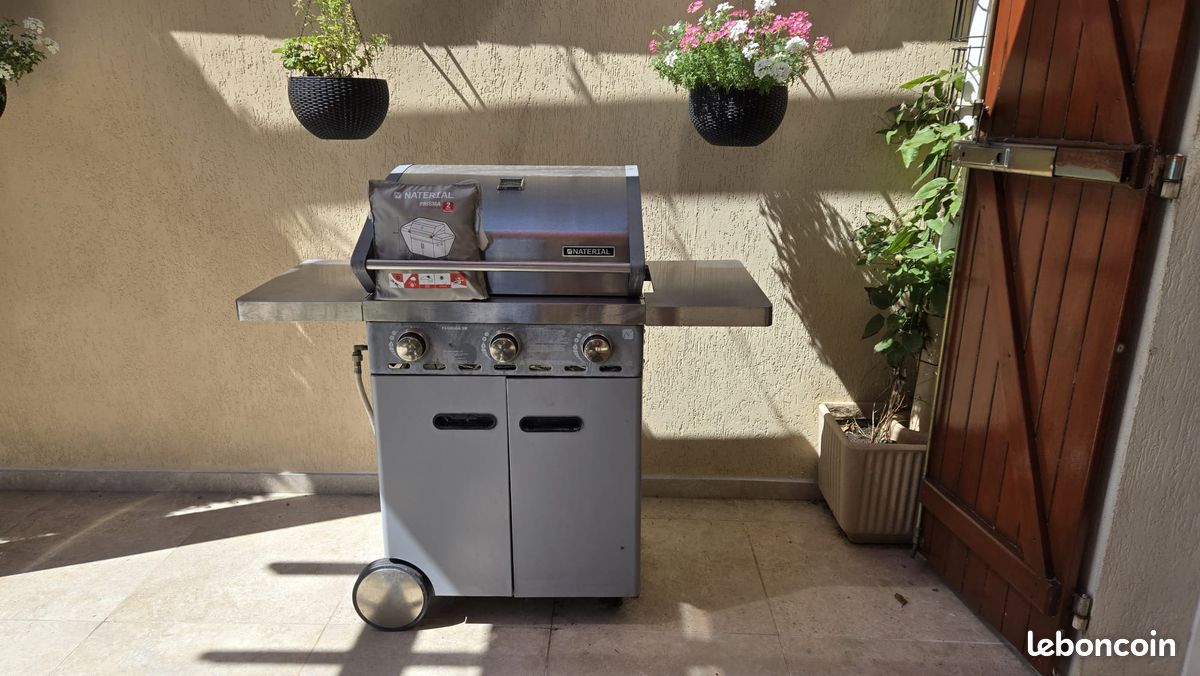 Barbecue à gaz Naterial 3 brûleurs + housse – Très bon état (image 1)