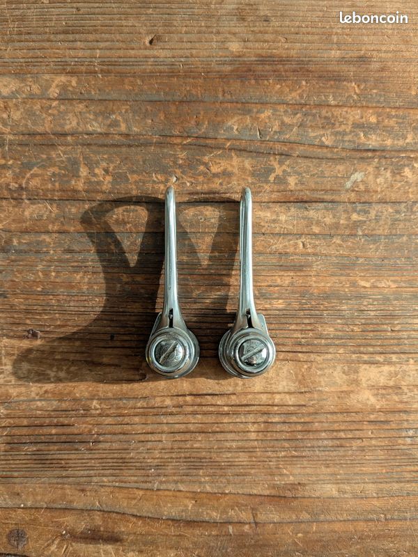 Paire De Leviers De Vitesse Simplex Vintage - Montage Tube Descendant - Vélo Course - Argent