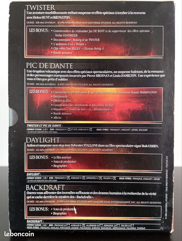 Twister / Backdraft / Daylight / Le pic de Dante (coffret) (image 3)