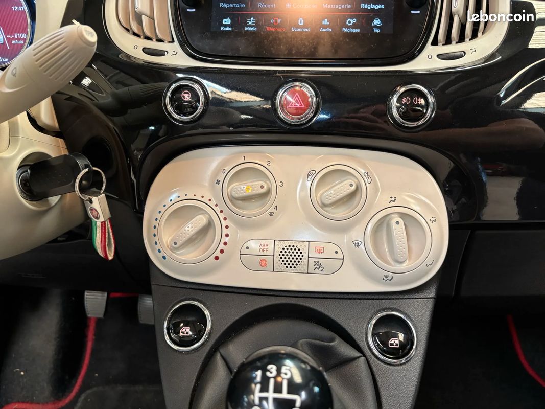 FIAT 500 1.2 69ch 69 LOUNGE - 2019 - 38 000 km - CarPlay - Cabriolet (image 15)