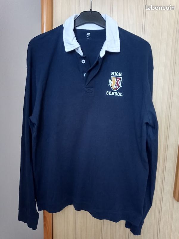 Polo manches longues bleu marine T 16 ans La Redoute Vêtements