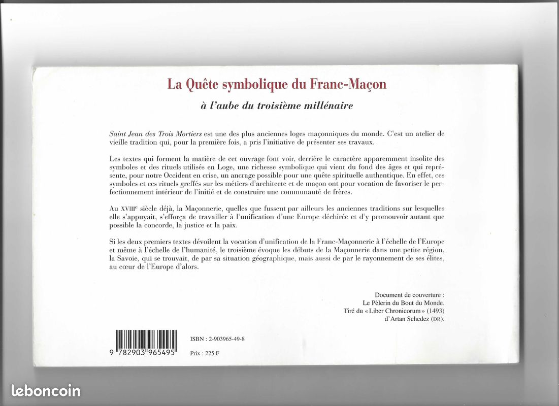 Livre : La Quête Symbolique Du Franc-Maçon / Les Trois Mortiers - Occasion