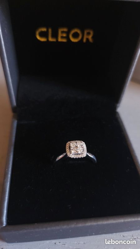 Or 375 Cleor Bague Solitaire CLEOR En Or 375/1000 Jaune Et Diamant