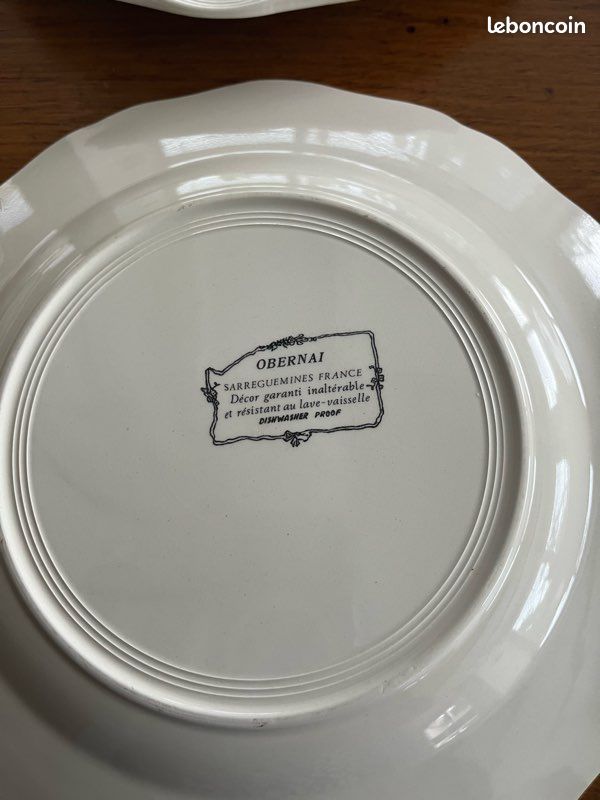 Assiettes plates,faïencerie Sarreguemines, modèle Obernai (image 2)