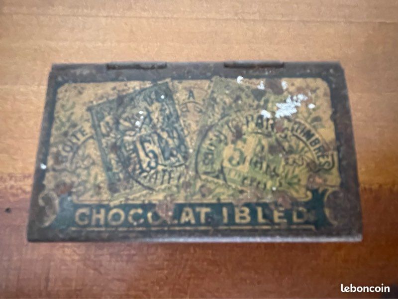 Boîte métallique publicitaire Chocolat Ibled Chocoreve 6,5x4x1,5cm vintage déco collection no banania (image 2)