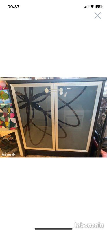 Meuble ikea billy bas marron porte vitrée (image 1)
