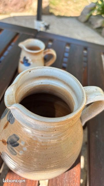 Grès du Marais-Broc à eau-Pot à lait-17cm et 9cm-lave vaisselle-TBE (image 4)