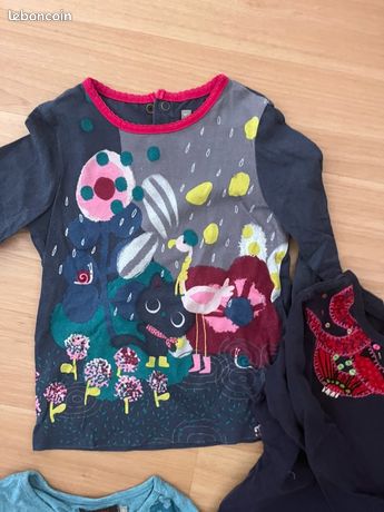 T-shirt Catimini Enfant - Taille 4 Ans, Manches Longues, Motif Renard Noir, Neuf Avec étiquettes