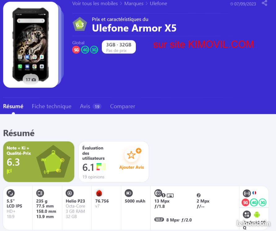 Tel incassable ULEFONE ARMOR X5 (image 7)