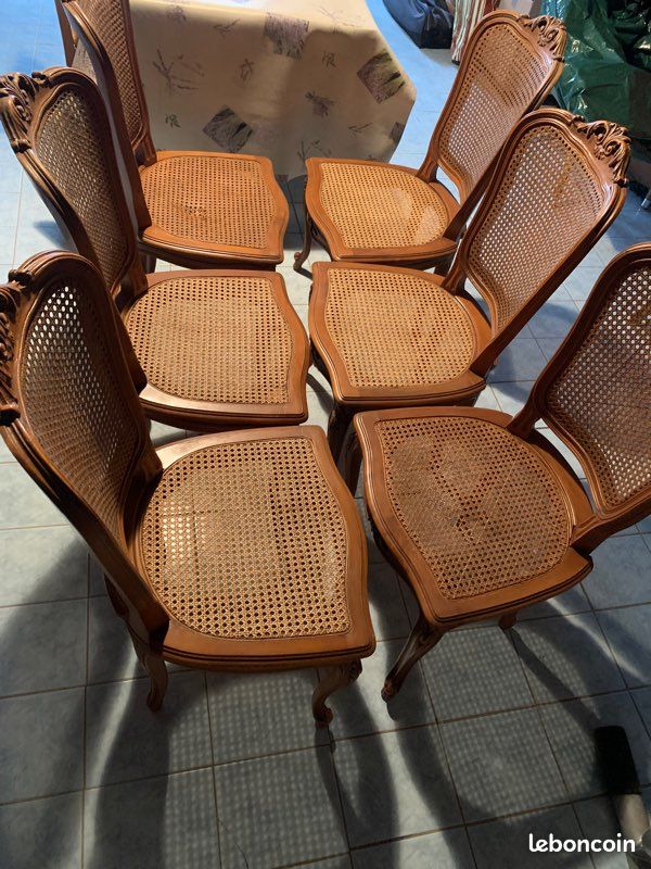 Chaises cannées ancienne en bois (image 3)