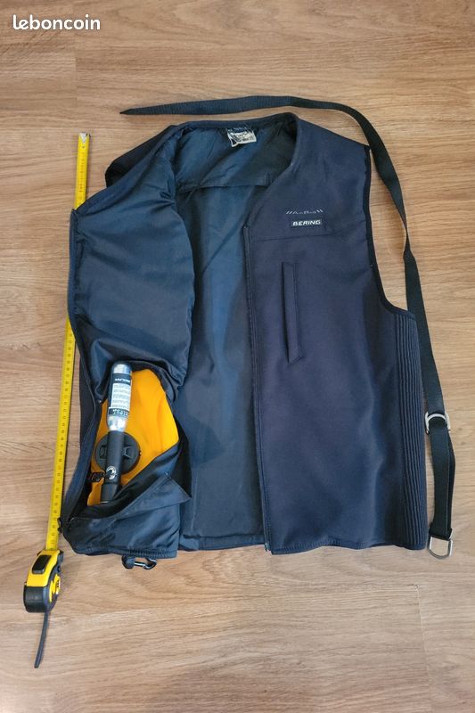 Gilet airbag moto Bering C-Protect Air Noir, cartouche incluse