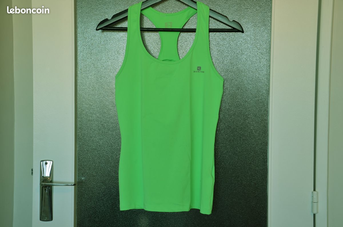 Débardeur sport vert fluo (image 1)