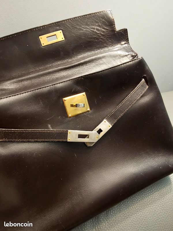 Sac à Main Vintage Lotus Effet Croco - Bleu Métallisé, Cuir Végan, état Excellent