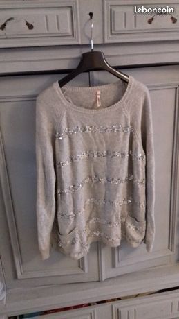 Pull gris & brillants tey (image 1)