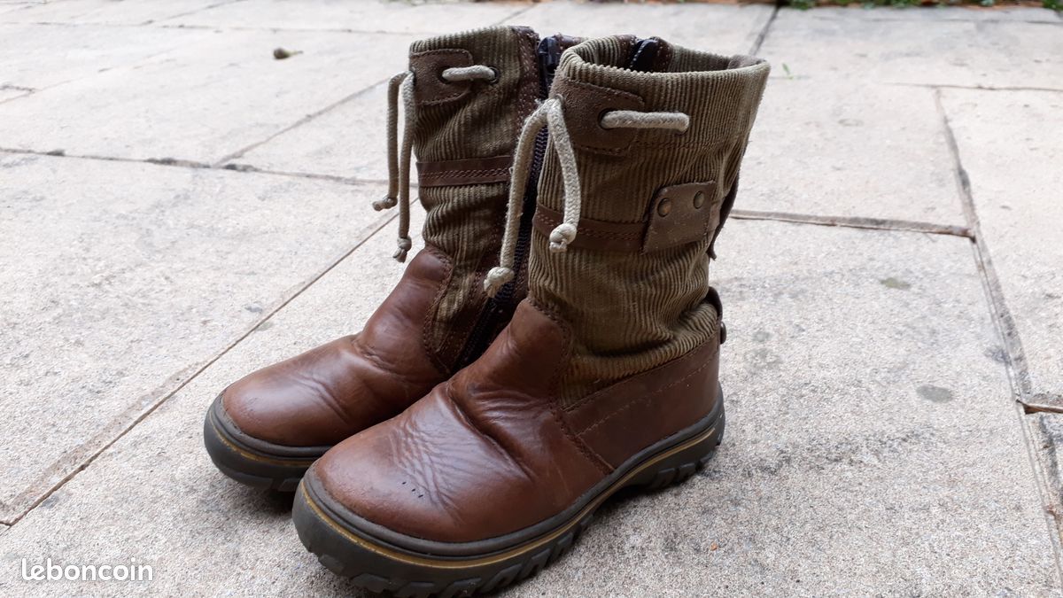Bottes cuir doublure chaude garçon pointure 26 (image 1)