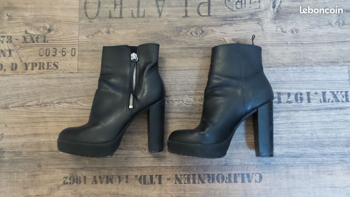 Bottines Noires Bottine Talon H&m Ankle Boots Talon H&m