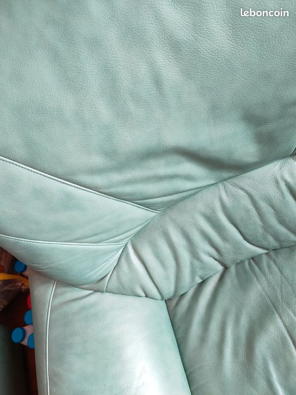 2 fauteuils cuir verts (image 4)