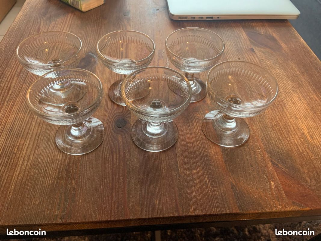 Lot de 6 verres à liqueur soufflés vintage (image 1)