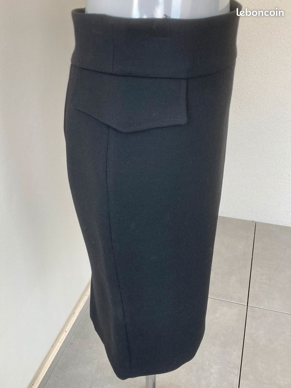 Jupe Courte Coupe Droite Noir Zara Femme - 1689142-noir00