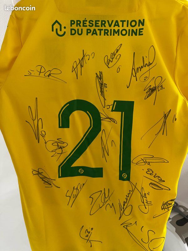 Maillot FC Nantes Vintage - Le Coq Sportif - Vert - Extérieur - Signé - Taille XS