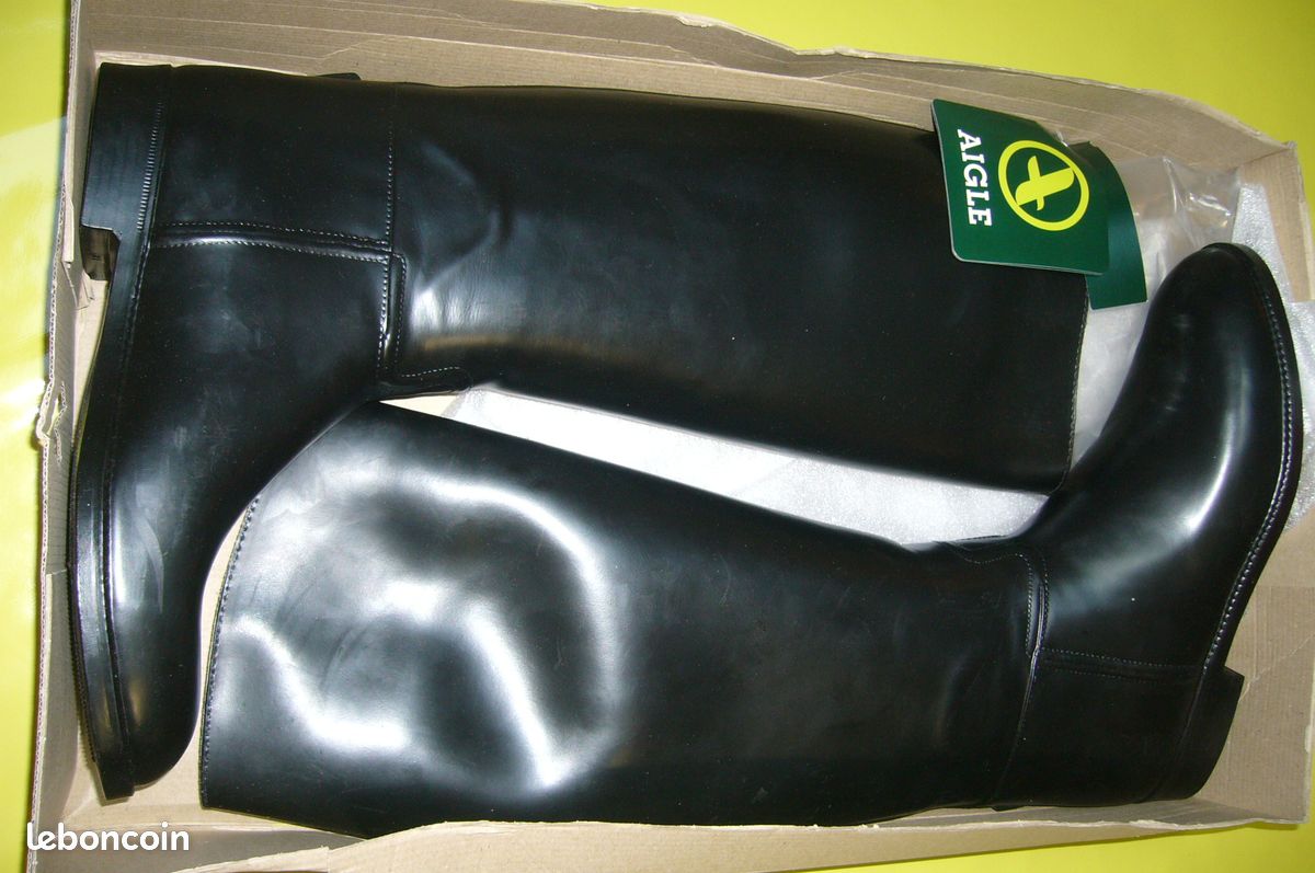 Bottes D'équitation Aigle Coupe Saumur – Caoutchouc – UK8 EUR42 – Made In France – Occasion