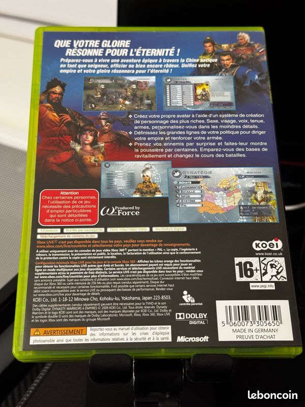 Jeu Xbox 360 - Dynasty Warriors 6 Empires - Version Française Complet (Boîte + Manuel) - Bon État - PEGI 16