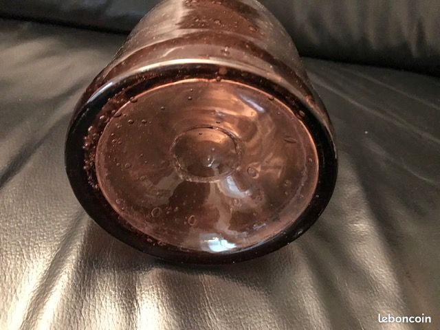 Superbe bouteille en verre soufflé vintage - Verrerie de Biot ? (image 2)