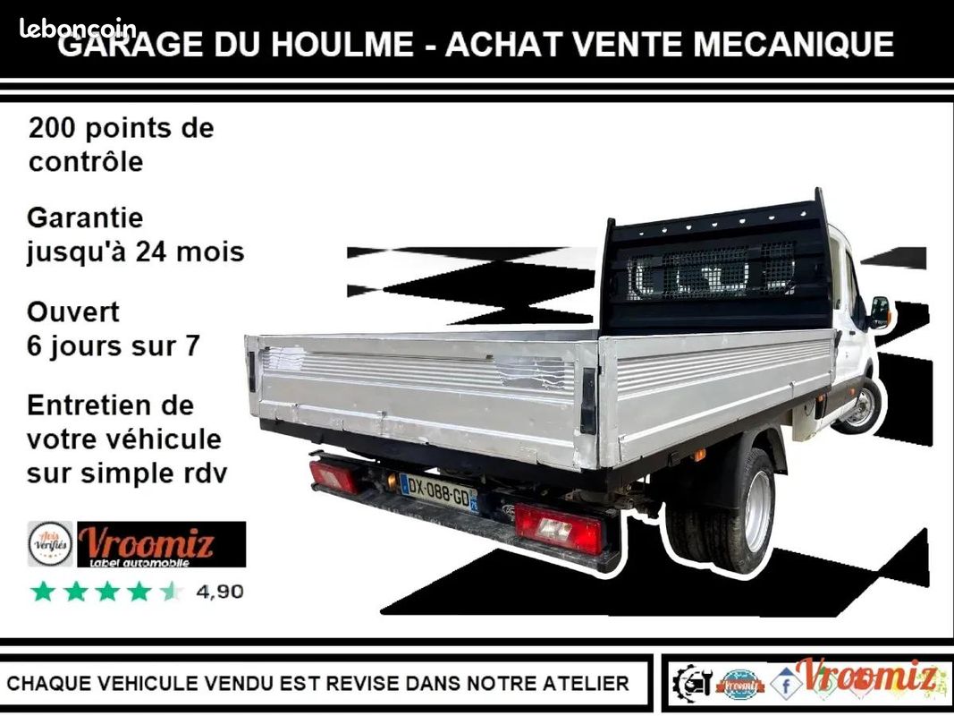 Ford Transit Vu 350EL TT9 PLATEAU CHASSIS DOUBLE CABINE 2.2 TDCI 155 FT (image 2)