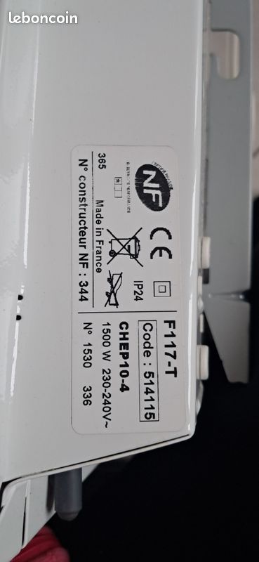 Radiateur ATLANTIC 1500W F117-T (image 3)