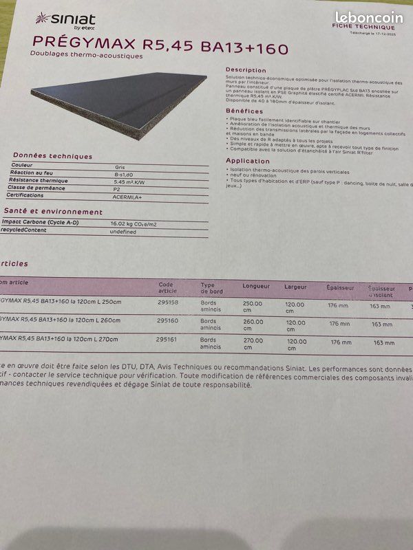 Plaque BA13 isolant (image 3)