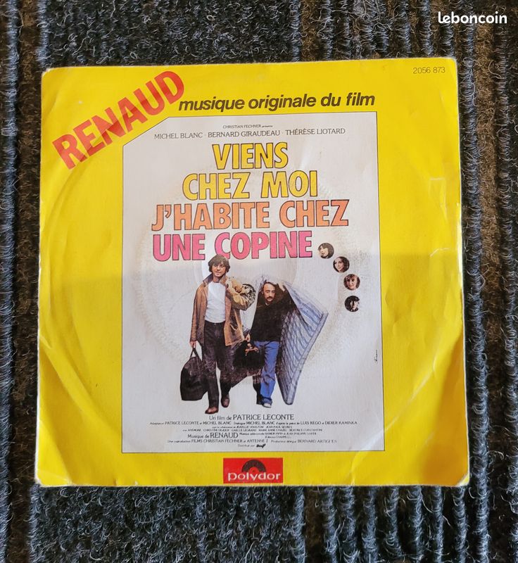 Vinyle 45 tours BO film Viens chez moi j'habite chez une copine de Renaud avec Michel Blanc (image 1)