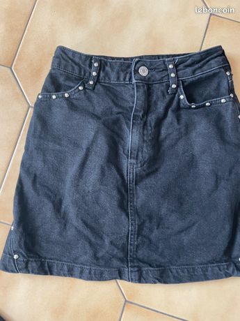 Mini-jupe basique à imprimé zébrures noire | FR
