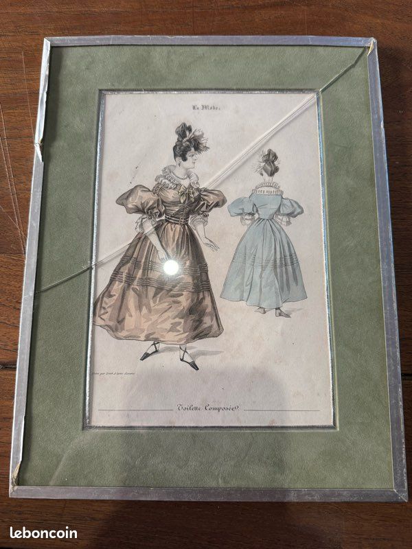 Lot de gravures de mode anciennes encadrées – style XIXe / La Mode (image 3)