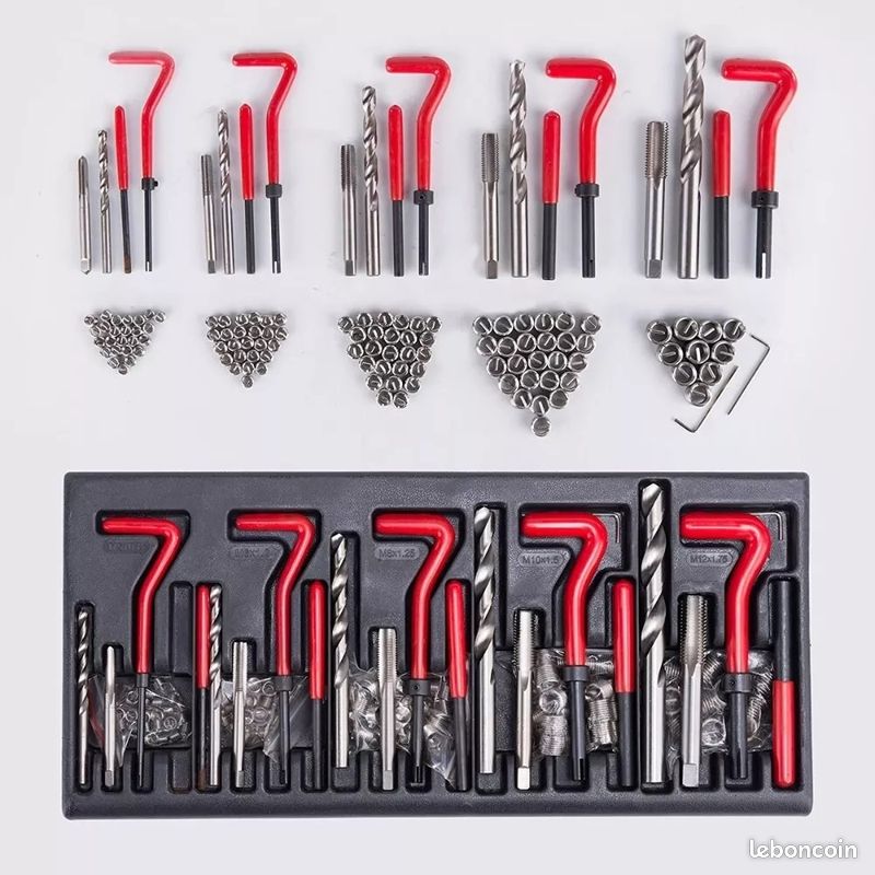 Kit De Réparation De Filetage Métrique 131 Pièces M5 M6 M8 M10 M12 Pour Reparer Les Trous De Vis Internes 2