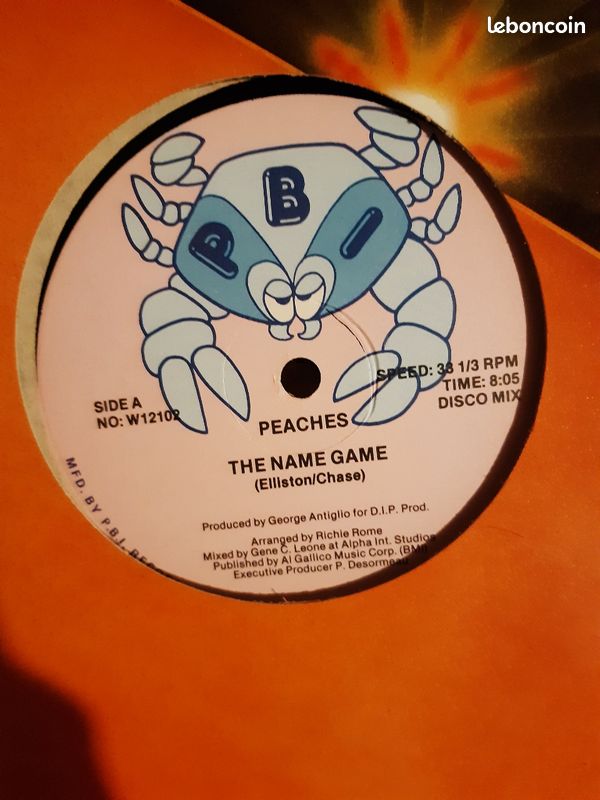 Peaches tne name game vinyle maxi 45t disco funk (image 1)