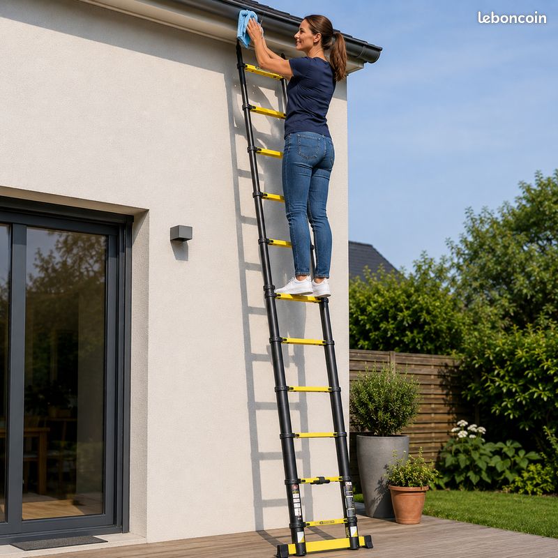 Echelle Télescopique Professionnelle 4,40 m GRAFITEK - Ultra Robuste - Promo 159 Euros au lieu de 319 Euros (image 2)