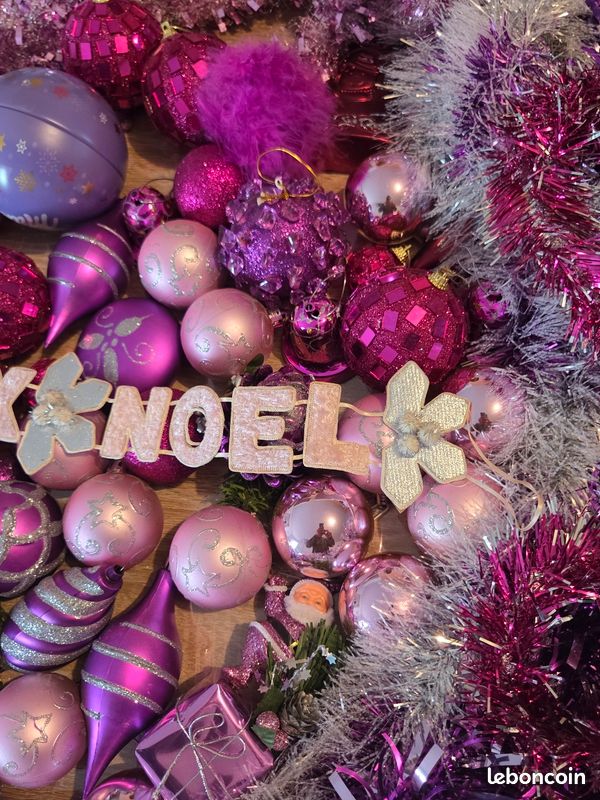 Lot de 3 boules de Noël en verre (D80 mm) Carrat Violet - Boule et déco de sapin