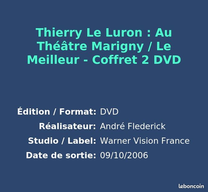 Thierry Le Luron : Au Théâtre Marigny / Le Meilleur - Coffret 2 DVD (image 2)