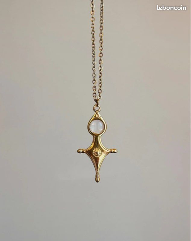 Croix Pendentif Cristal de roche en argent 925