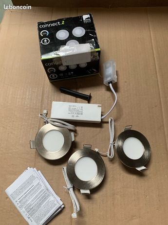 Luminaire Encastrable Connecté FUEVA-C LED 3X3W En Fonte Métallique Nickel Mat D85mm