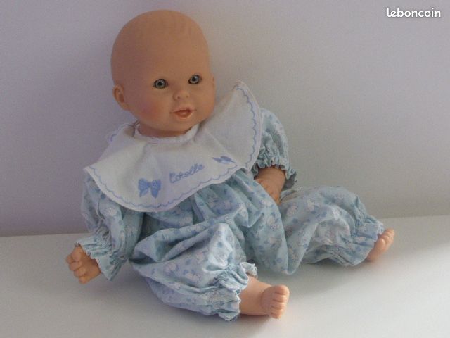 Corolle poupée bébé calin rieur 1995 95-9-F14 lapin bleu (image 1)