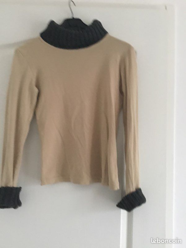 Pull femme Col et Poignées roulés en Laine .Très B E (image 4)