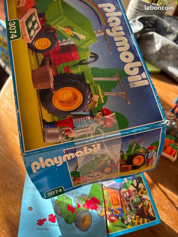 Pièce De Rechange Playmobil Tracteur 3074 - Occasion, Thème Ferme, Avec Personnage Paysan Et Vache