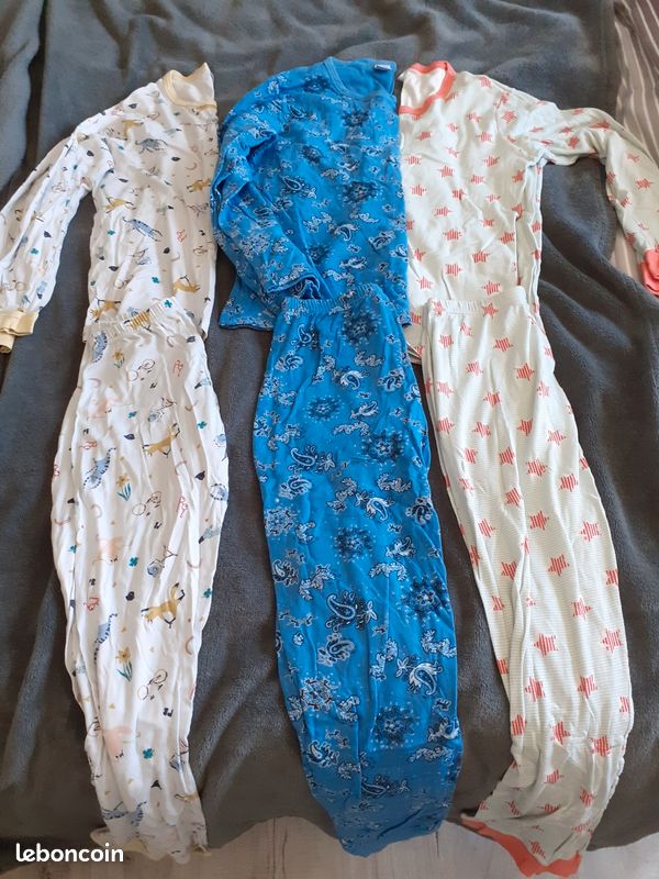 3 pyjamas 12 ans manches longues (image 1)