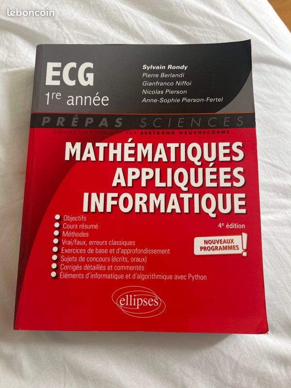 Je vends le Manuel de MATHÉMATIQUES APPLIQUÉS INFORMATIQUE de Sylvain Rondy (image 2)