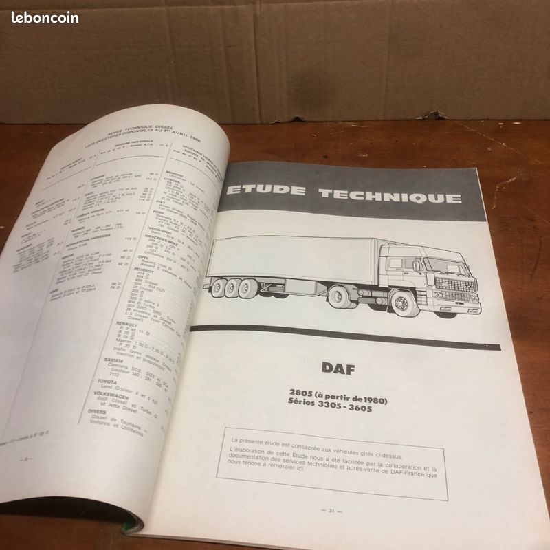Revue / Manuel Technique Diesel Pour Camions DAF - Occasion - Pour Mécanos Pros